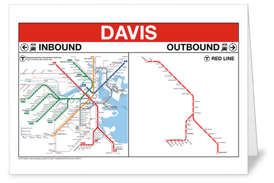 Red Line Station Greeting Card: Davis