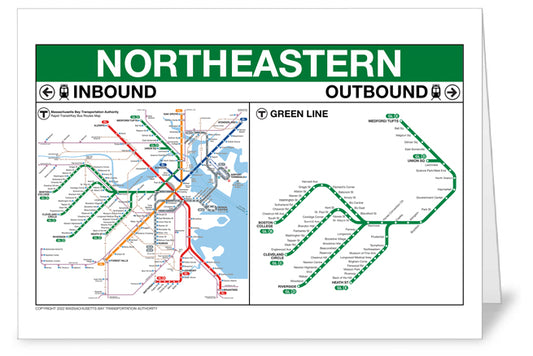 Green Line Station Greeting Card: Northeastern