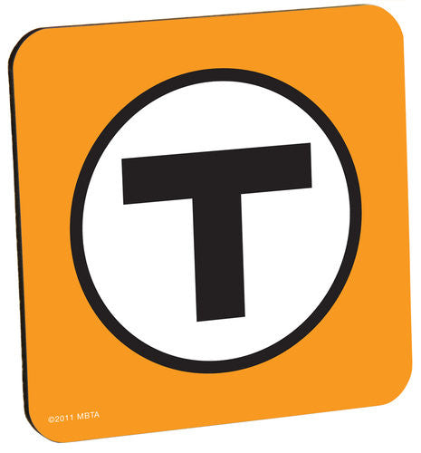 White T Logo on Orange Background