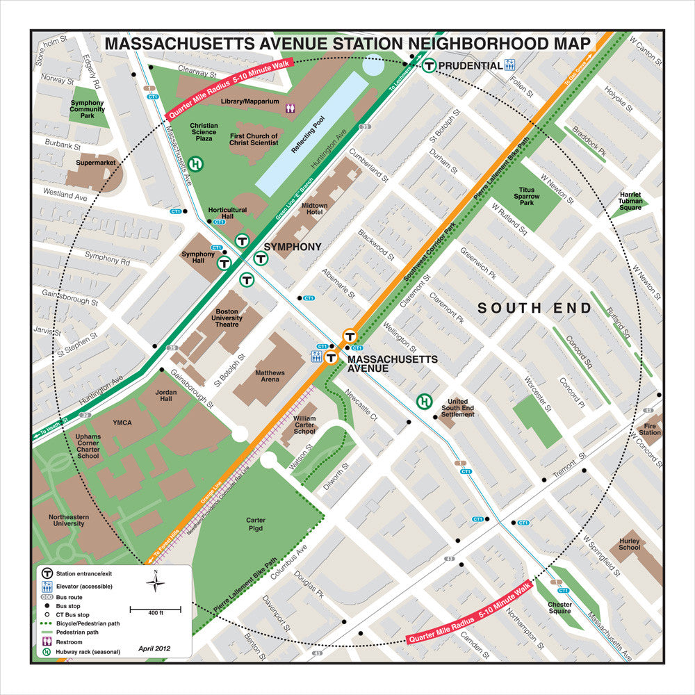 Orange Line Station Neighborhood Map: Massachusetts Avenue (Apr. 2012)