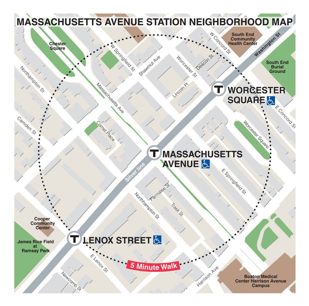 Silver Line Station Neighborhood Map: Massachusetts Avenue