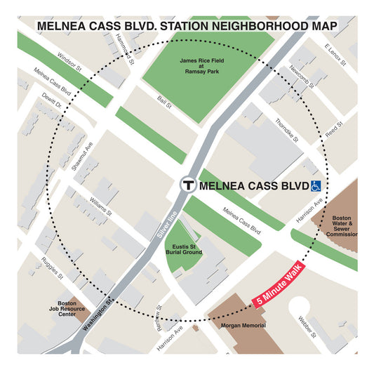 Silver Line Station Neighborhood Map: Melnea Cass Blvd.