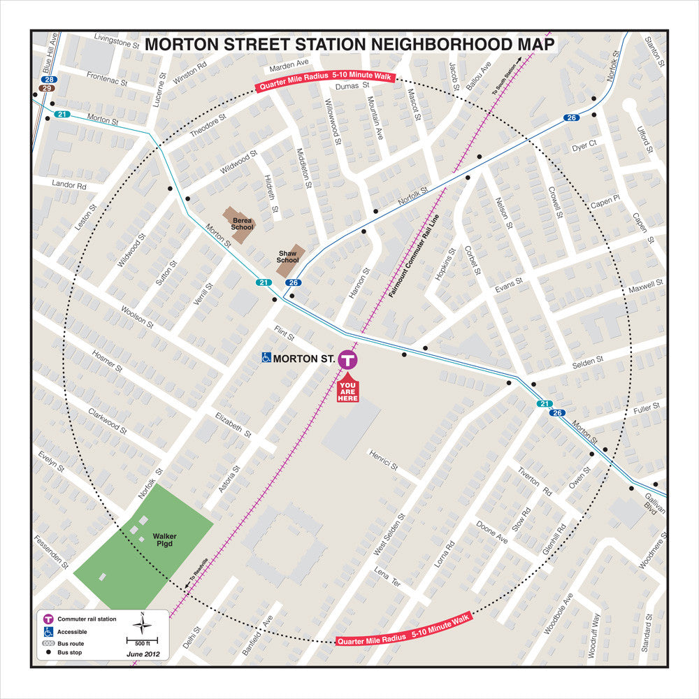 Commuter Rail Station Neighborhood Map: Morton Street (June 2012)