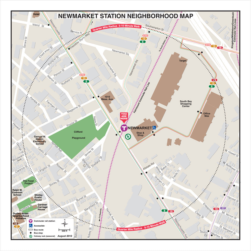 Commuter Rail Station Neighborhood Map: Newmarket (Aug. 2013)