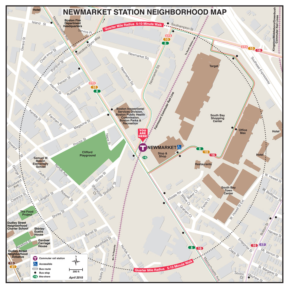 Commuter Rail Station Neighborhood Map: Newmarket (Apr. 2018)