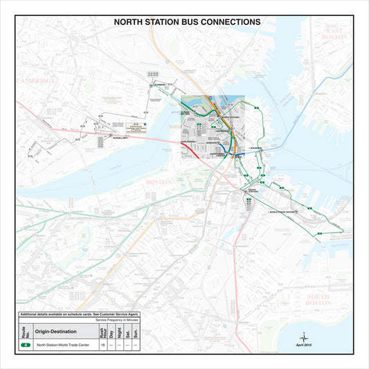 MBTA North Station Station Bus Connections Map (Apr. 2012)
