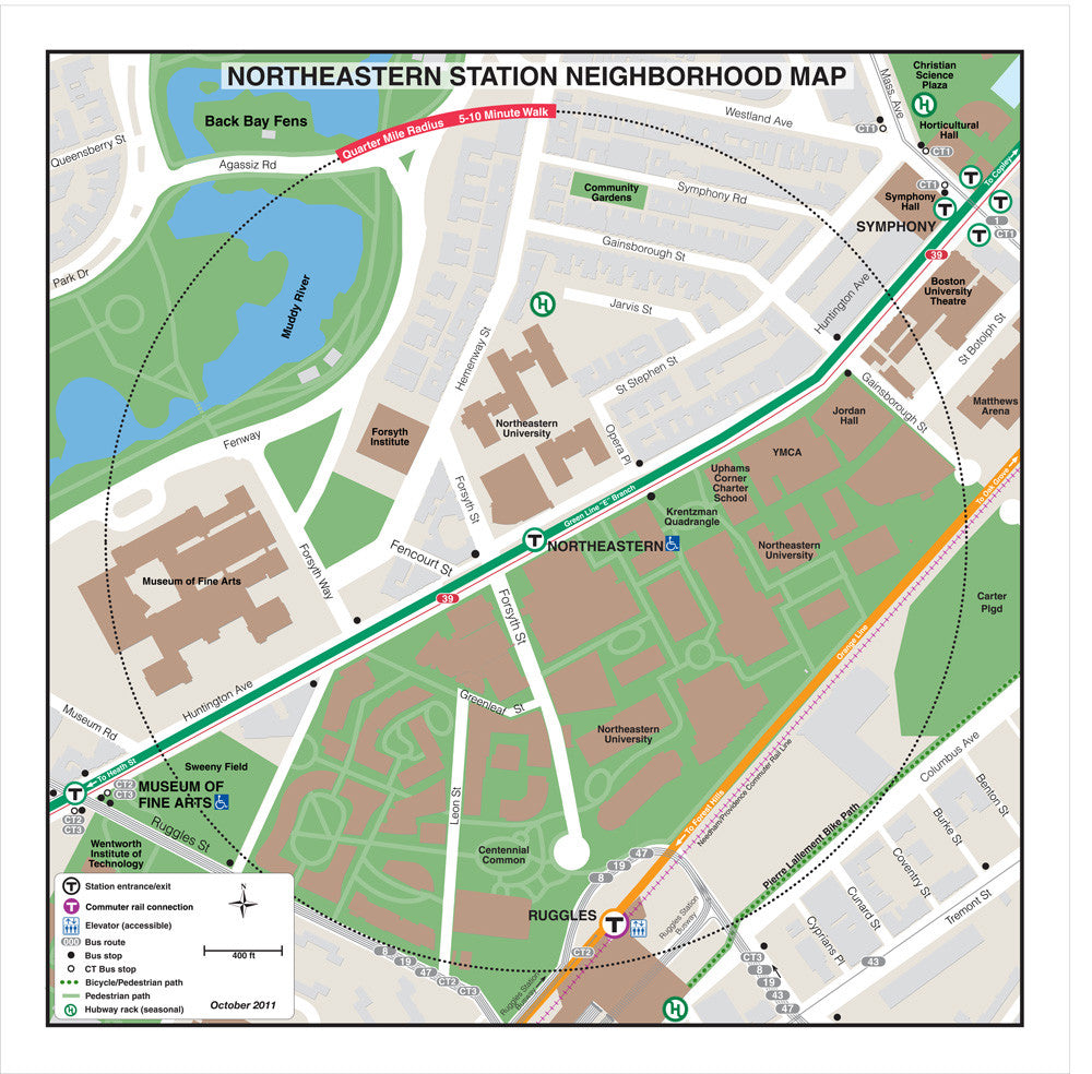 Green Line Station Neighborhood Map: Northeastern (Oct. 2011)