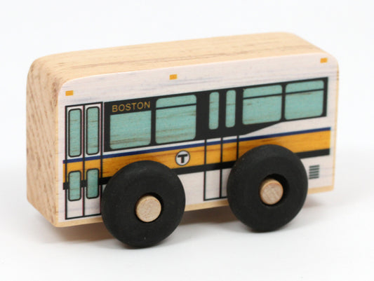 MBTA Push Bus Wooden Toy