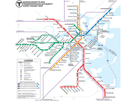 2011 MBTA Rapid Transit Map w/Commuter Rail