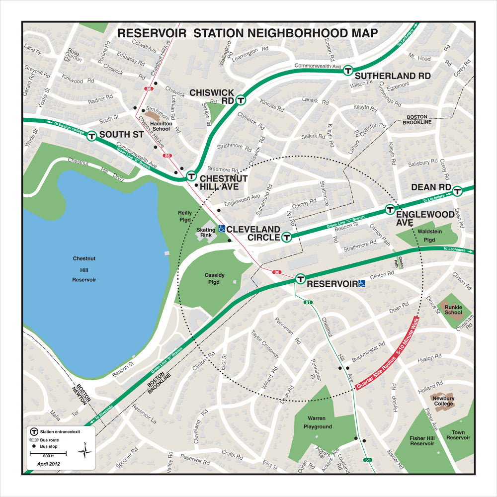 Green Line Station Neighborhood Map: Reservoir (Apr. 2012)