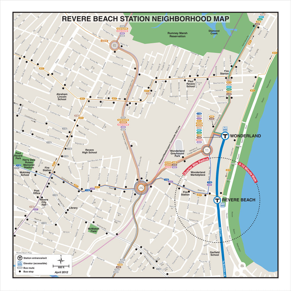 Blue Line Station Neighborhood Map: Revere Beach (Apr. 2012)