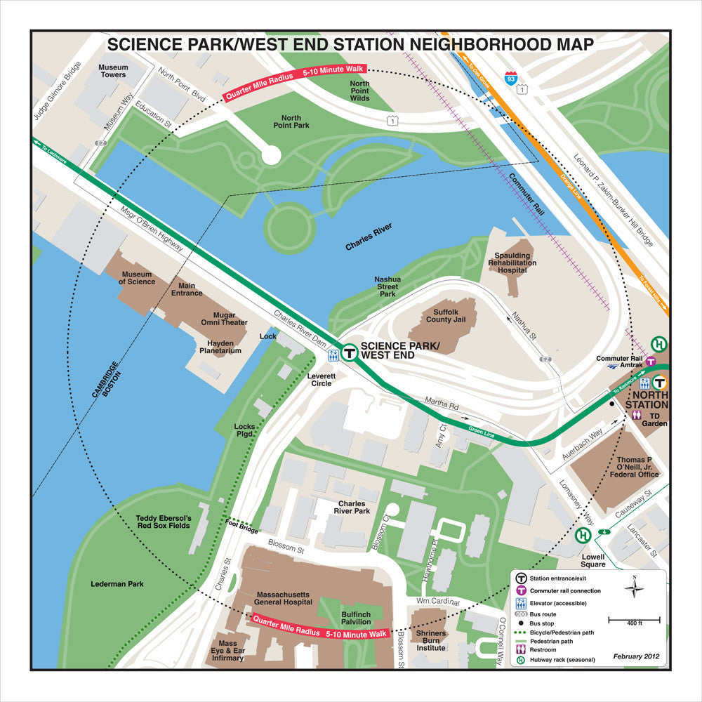 Green Line Station Neighborhood Map: Science Park/West End (Feb. 2012)