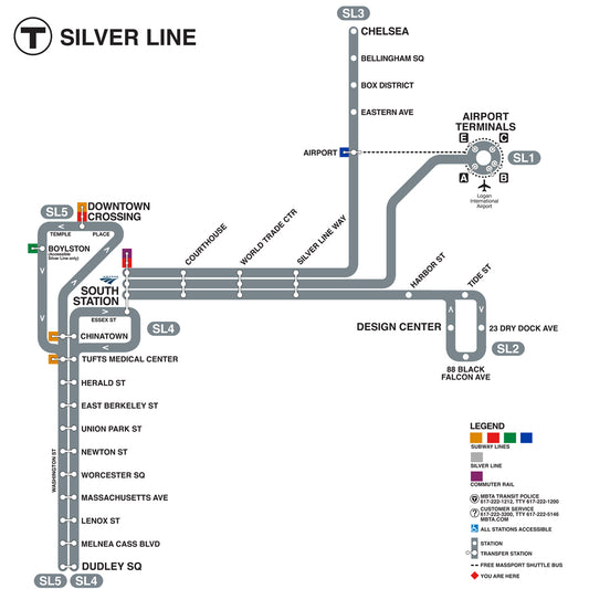 Silver Line Gateway Map (2018) Square Format