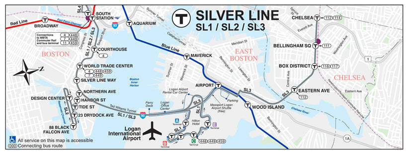 Silver Line Waterfront Map SL1/SL2/SL3 – MBTAgifts