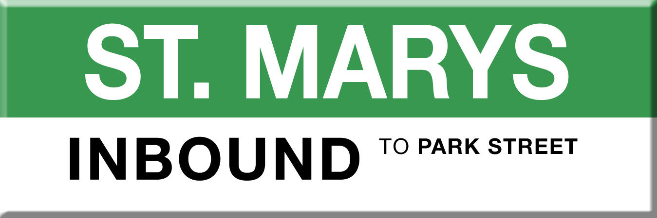 Green Line Station Magnet: St. Marys; Inbound to Park Street