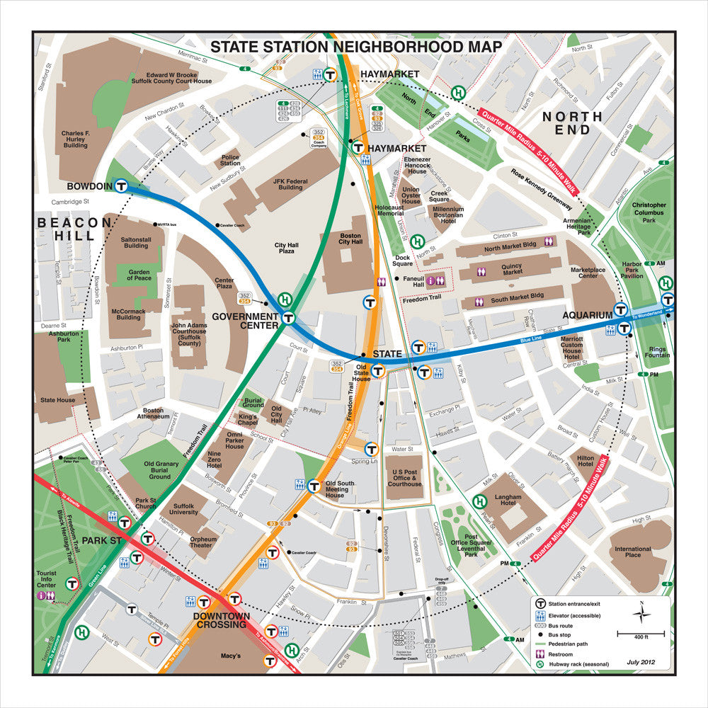 Blue Line and Orange Line Station Neighborhood Map: State (Jul. 2012)