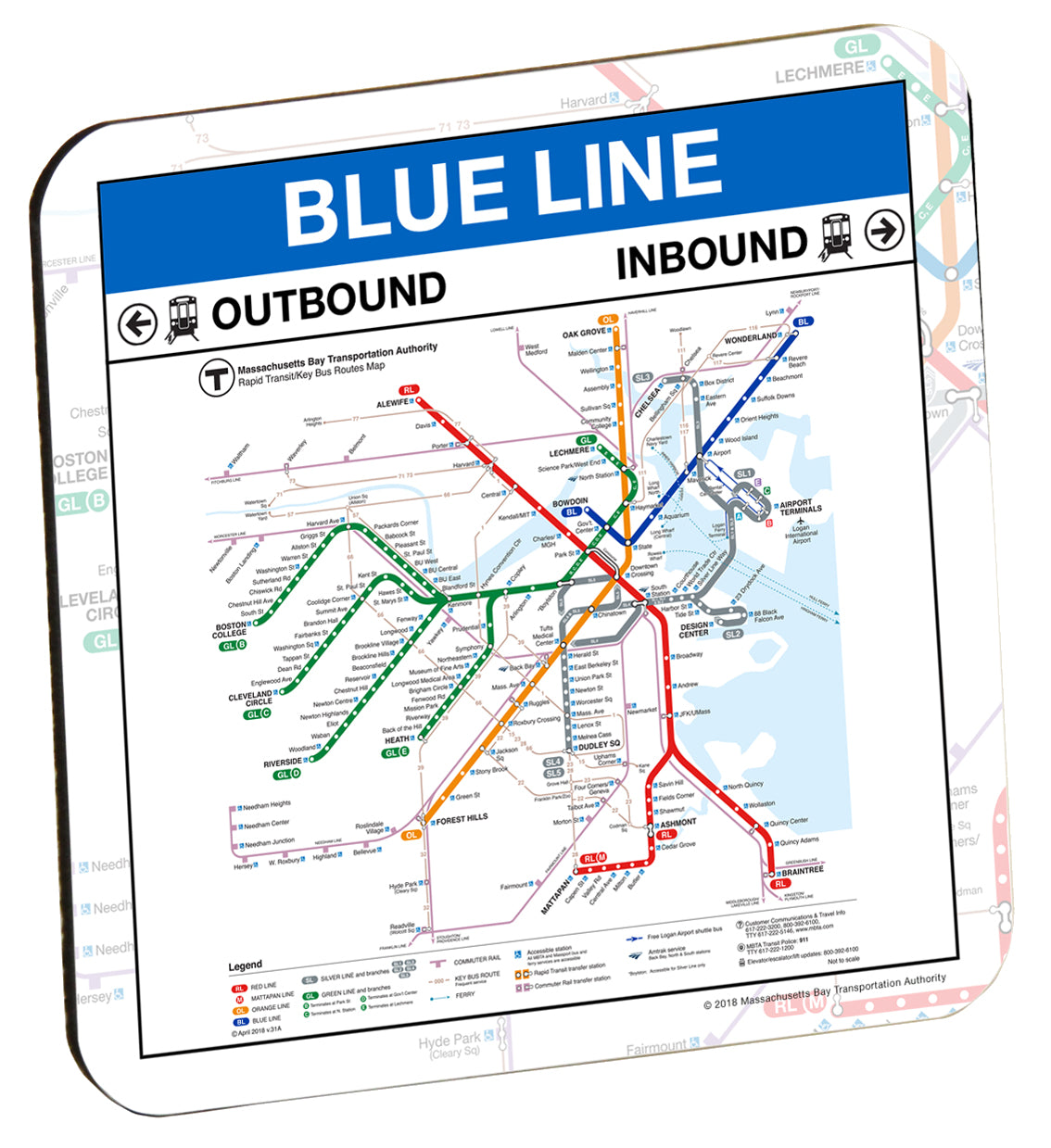 Blue Line Station Coaster