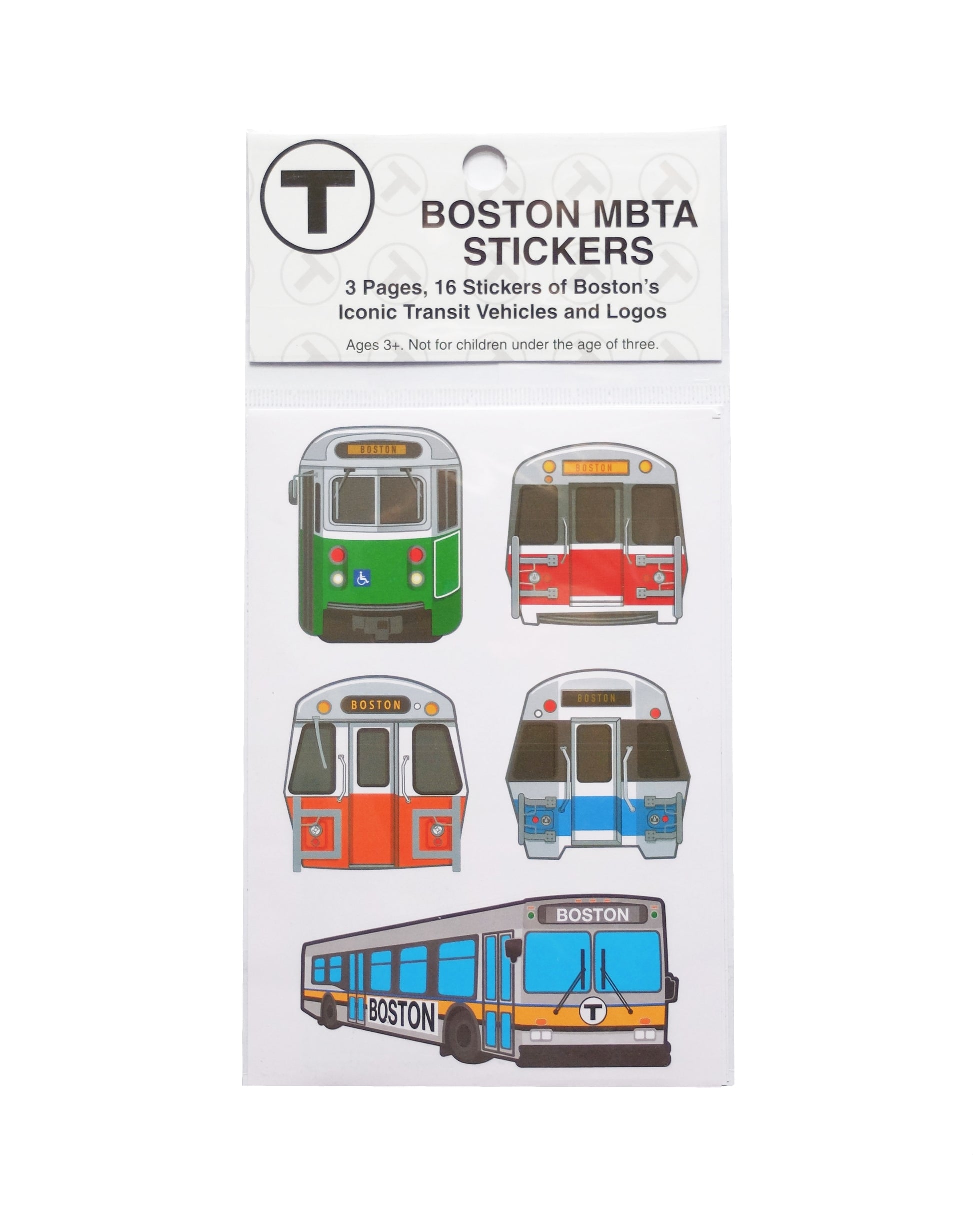 Boston MBTA Stickers; Transit Vehicles and Logos