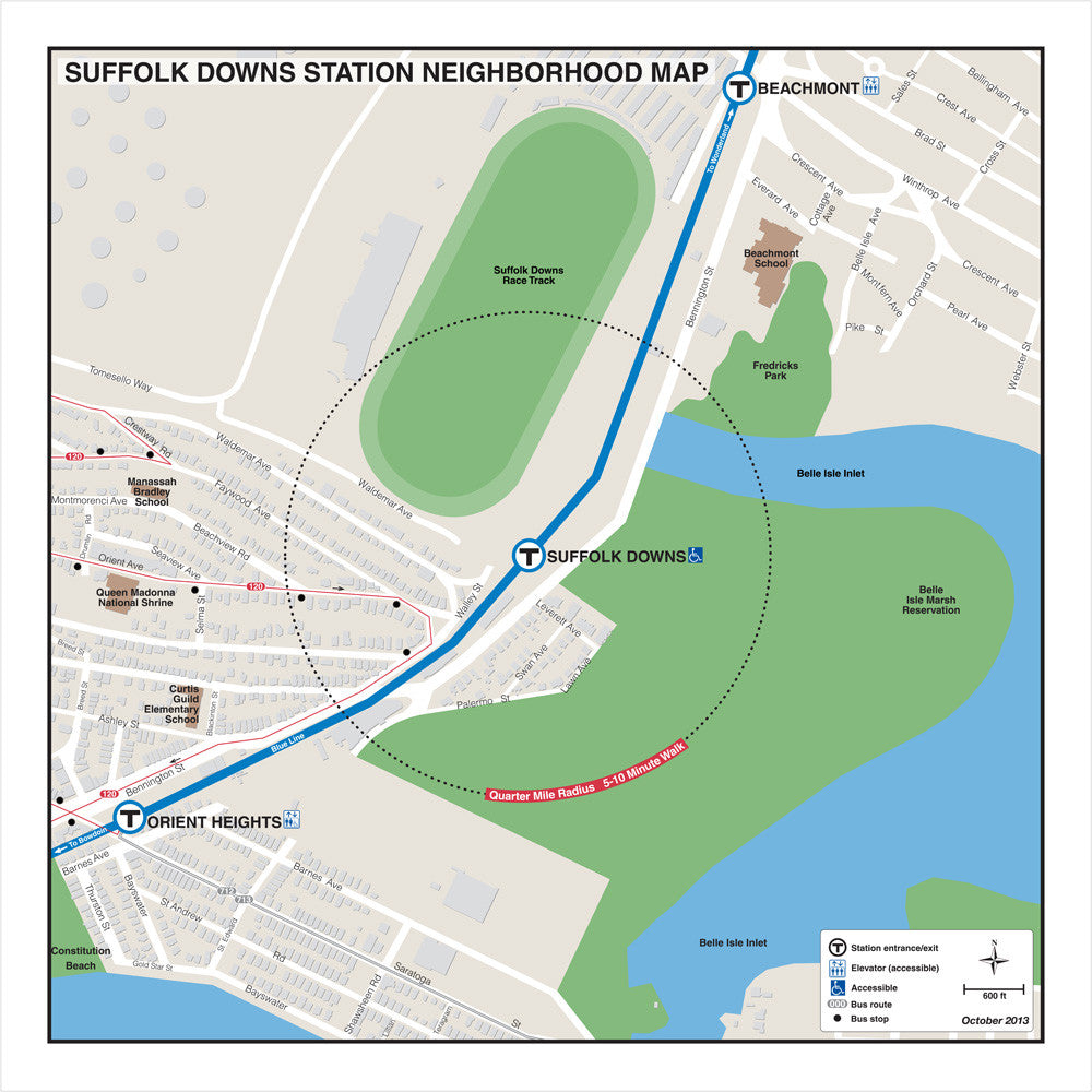 Blue Line Station Neighborhood Map: Suffolk Downs (Oct. 2013)