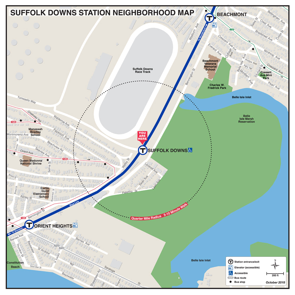 Blue Line Station Neighborhood Map: Suffolk Downs (Oct. 2018)