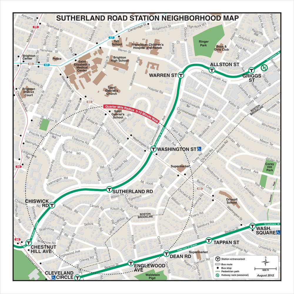 Green Line Station Neighborhood Map: Sutherland Road (Aug. 2012)