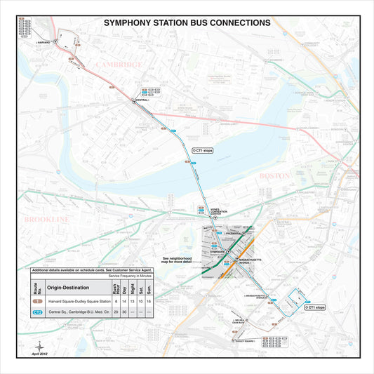 MBTA Symphony Station Bus Connections Map (Apr. 2012)