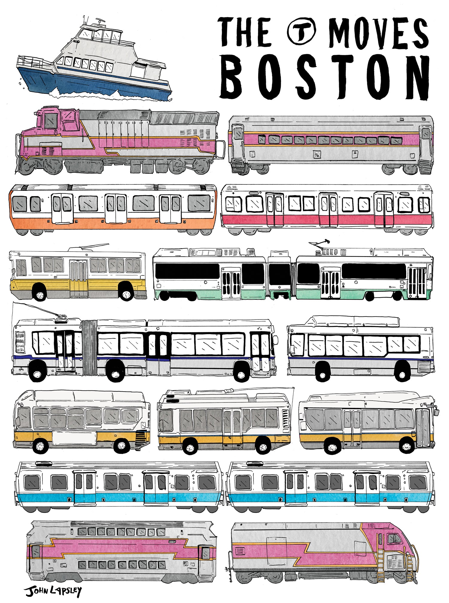 "The T Moves Boston" Graphic Art