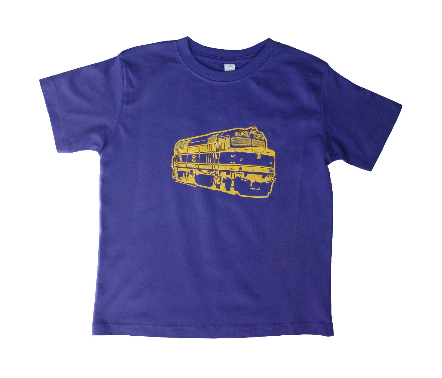 Purple T-Shirt with a Yellow MBTA Commuter Rail Locomotive