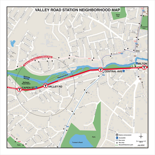 Red Line Station Neighborhood Map: Valley Road (Jul. 2012)