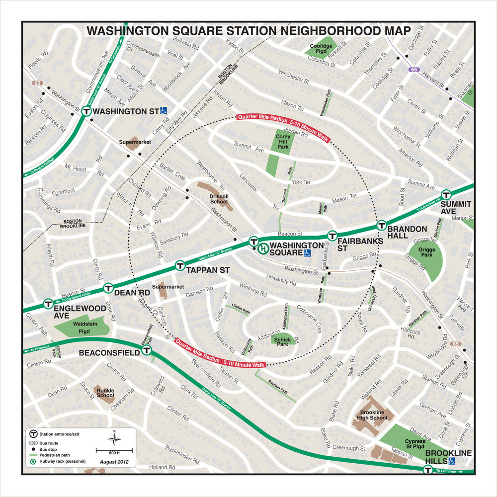 Green Line Station Neighborhood Map: Washington Square (Aug. 2012)