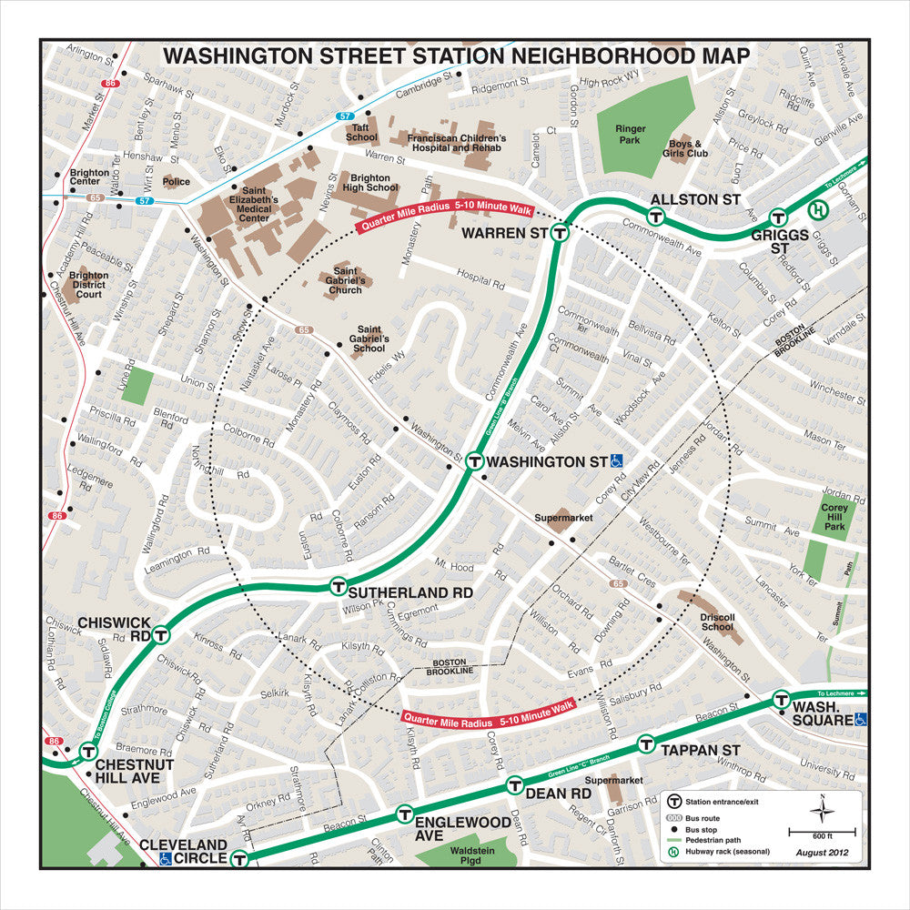 Green Line Station Neighborhood Map: Washington Street (Aug. 2012)