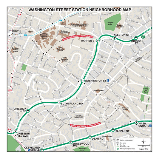 Green Line Station Neighborhood Map: Washington Street (Aug. 2012)