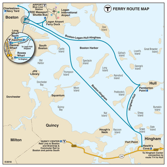 MBTA Ferry Route Map (2018)