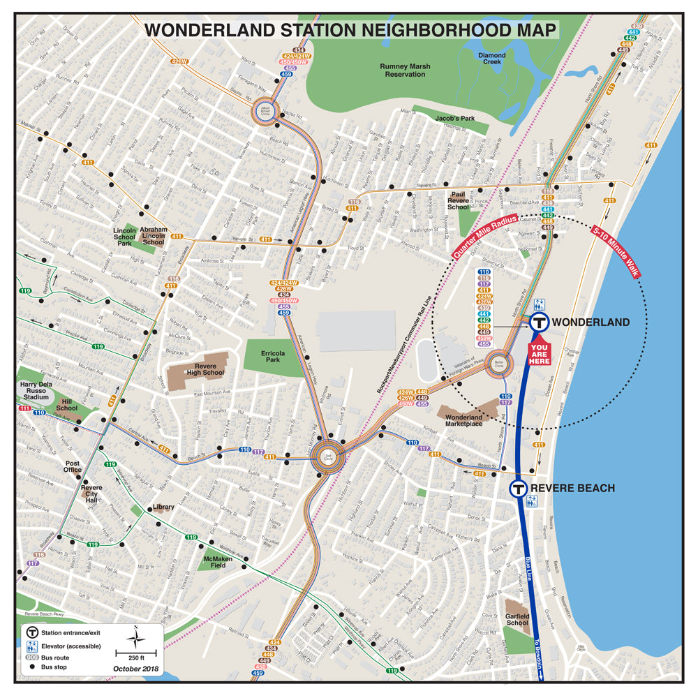 Blue Line Station Neighborhood Map: Wonderland (Oct. 2018)