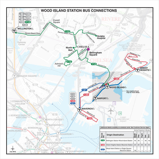 MBTA Wood Island Station Bus Connections Map (July 2012)