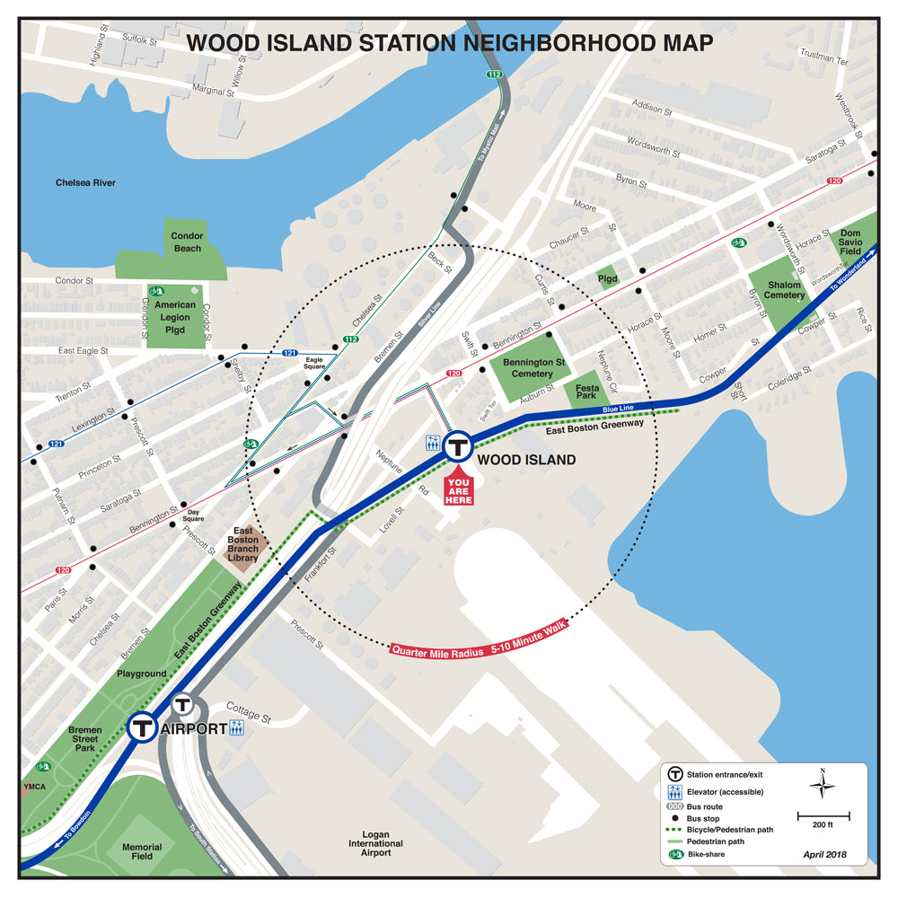 Blue Line Station Neighborhood Map: Wood Island (Apr. 2018)