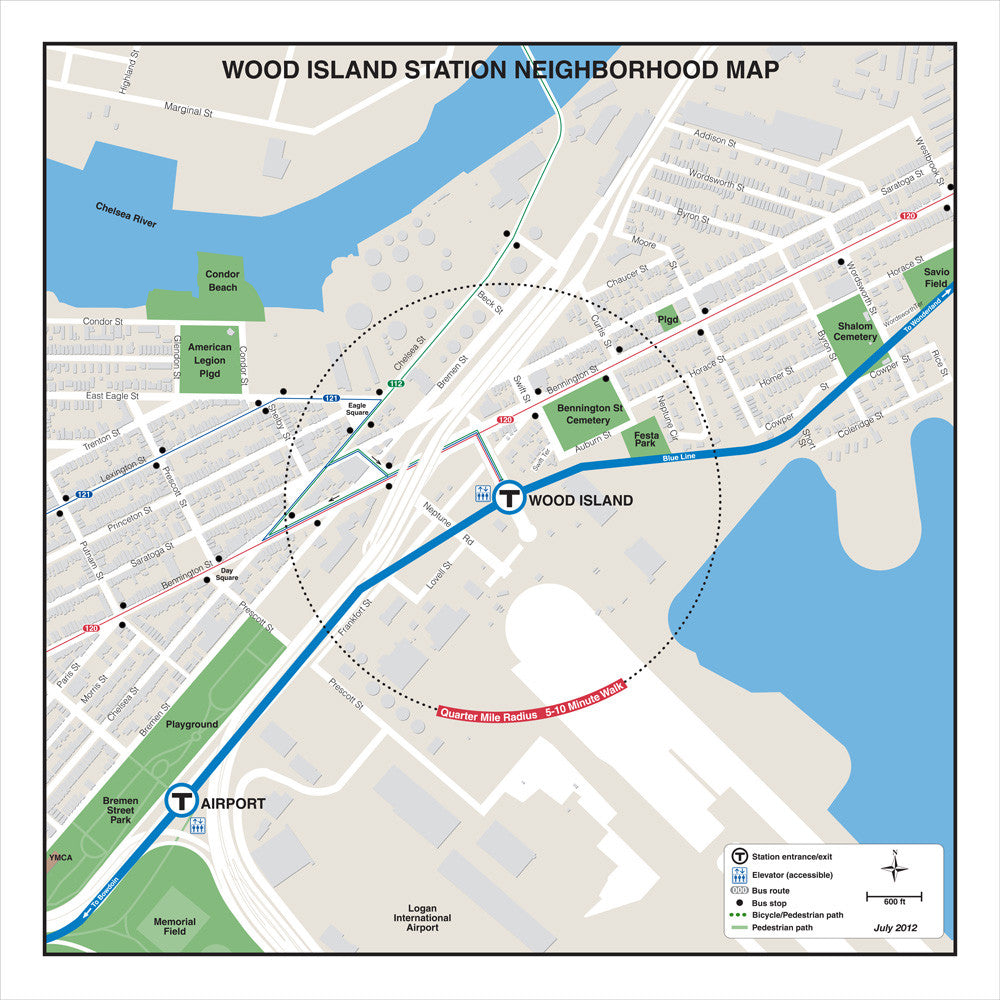 Blue Line Station Neighborhood Map: Wood Island (Jul. 2012)