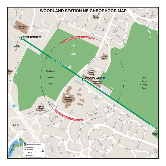 Green Line Station Neighborhood Map: Woodland (Apr. 2012)