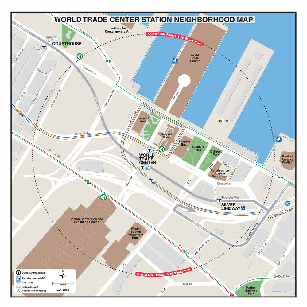 Silver Line Station Neighborhood Map: World Trade Center (Jul. 2012)