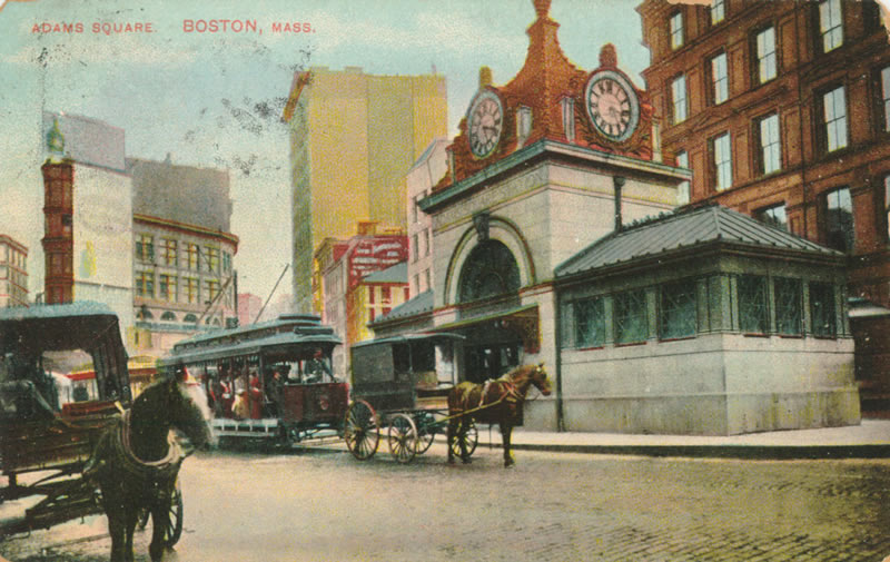 Vintage Postcard: Adams Square Station Head House