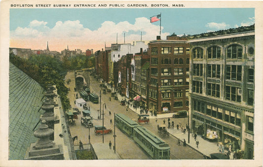 Vintage Postcard: Boylston Street Entrance to Subway