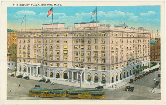 Vintage Postcard: Copley Plaza Streetcars