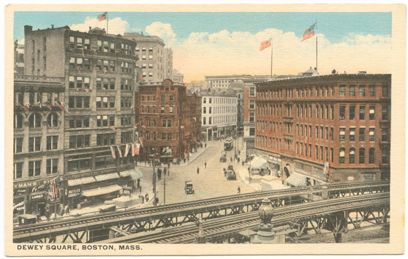 Vintage Postcard: Dewey Square and Atlantic Avenue Elevated Bird's Eye View