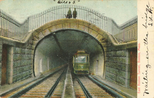 Vintage Postcard: East Boston Tunnel Portal at Maverick Square