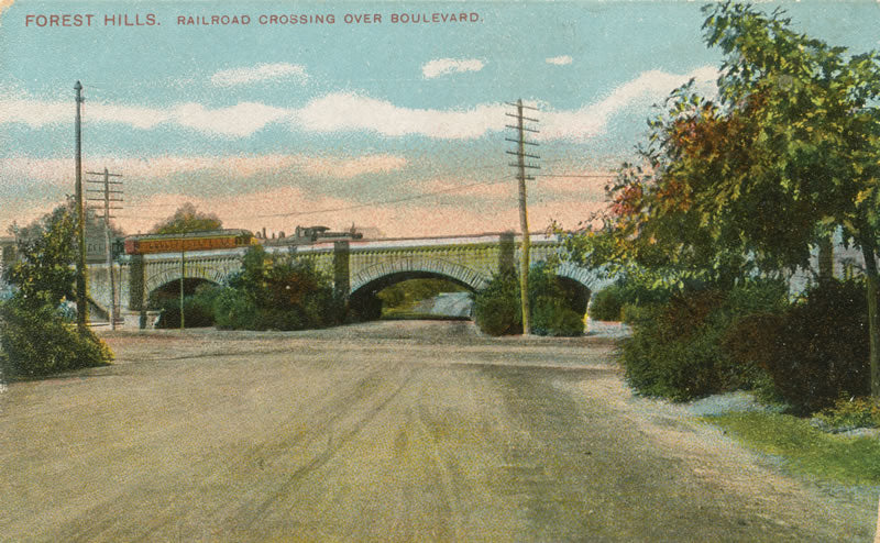 Vintage Postcard: Forest Hills Rail Viaduct in West Roxbury