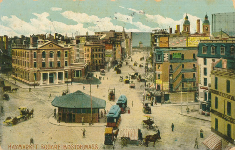 Vintage Postcard: Haymarket Square