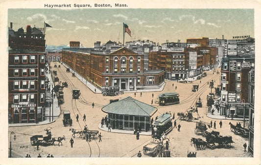 Vintage Postcard: Haymarket Square Broad View