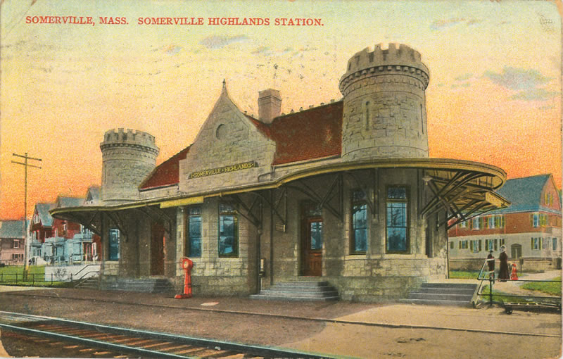 Vintage Postcard: Highland Station in Somerville