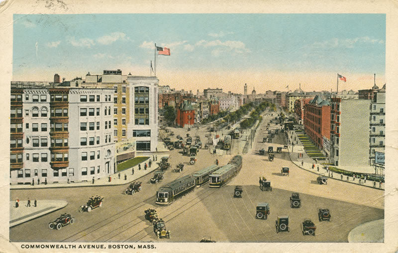 Vintage Postcard: Kenmore Square Streetcars