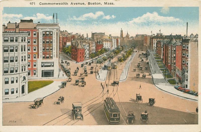 Vintage Postcard: Kenmore Square Streetcars